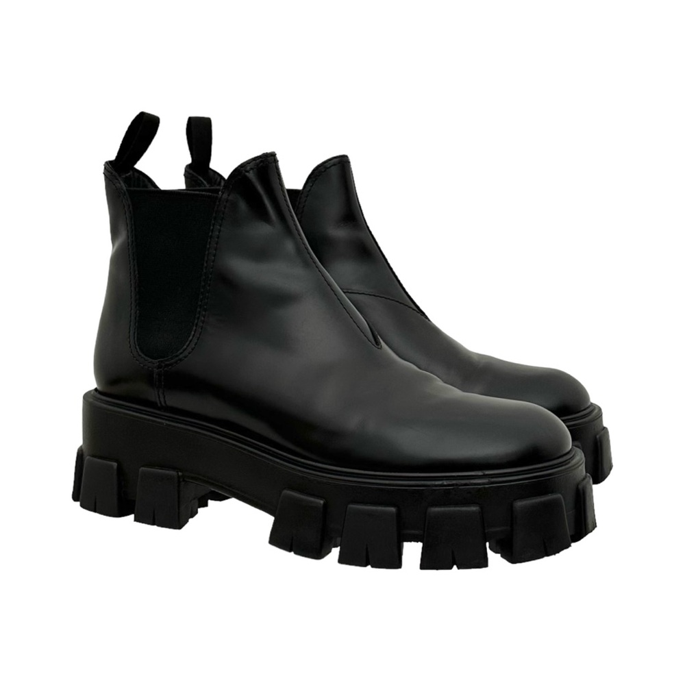 Prada Black Platform Chelsea Boots